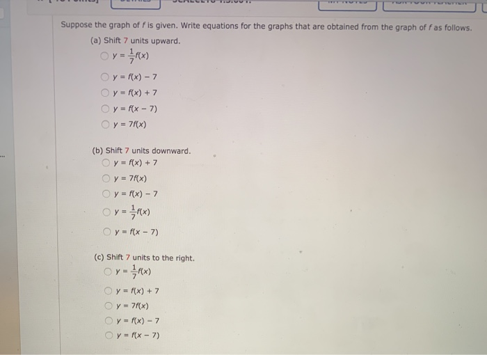 Solved Suppose the graph of fis given. Write equations for | Chegg.com