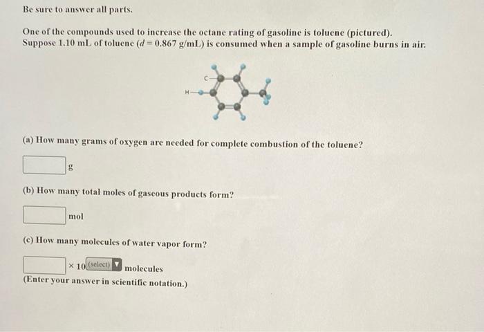 Solved One of the compounds used to increase the octane | Chegg.com