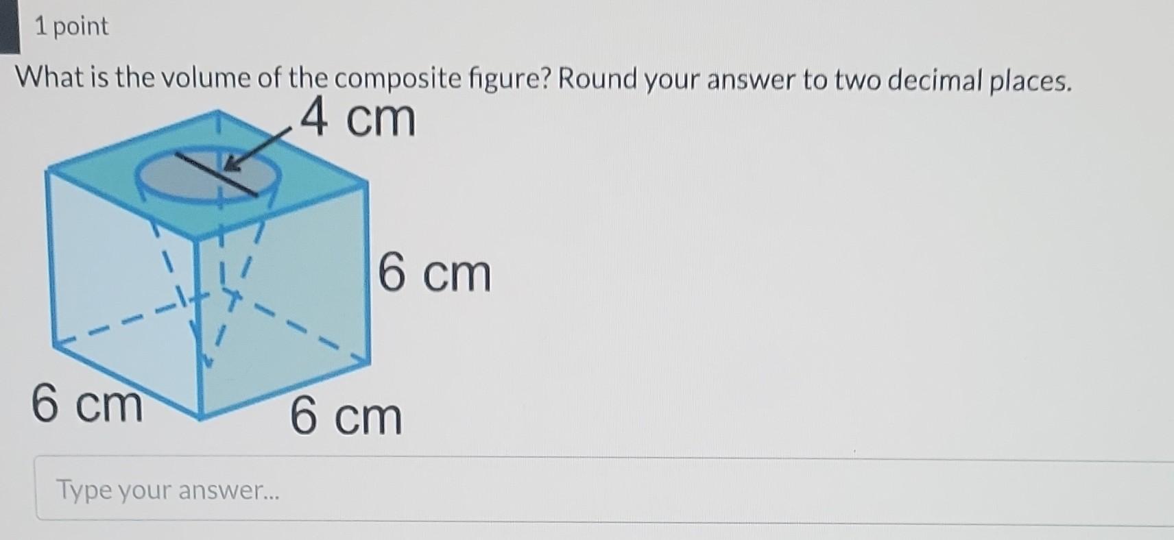 Solved What is the volume of the composite figure? Round | Chegg.com