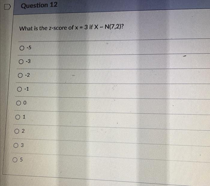 Solved What Is The Z score Of X 3 If X N 7 2 5 3 2 1 Chegg