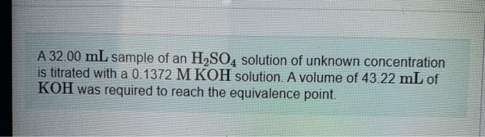 Stunning A 31.5 Ml Aliquot Of H2so4 Of Unknown Concentration Landscape in HD Stunning A 31.5 Ml Aliquot Of H2so4 Of Unknown Concentration Landscape in HD