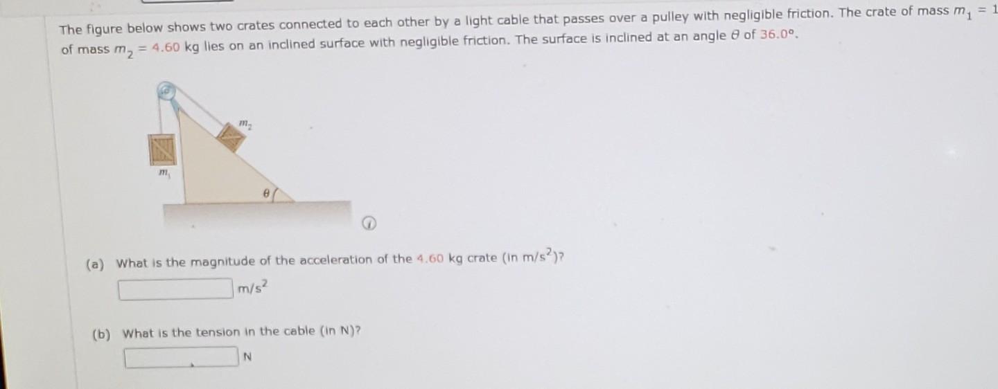 Solved = 1 The Figure Below Shows Two Crates Connected To | Chegg.com