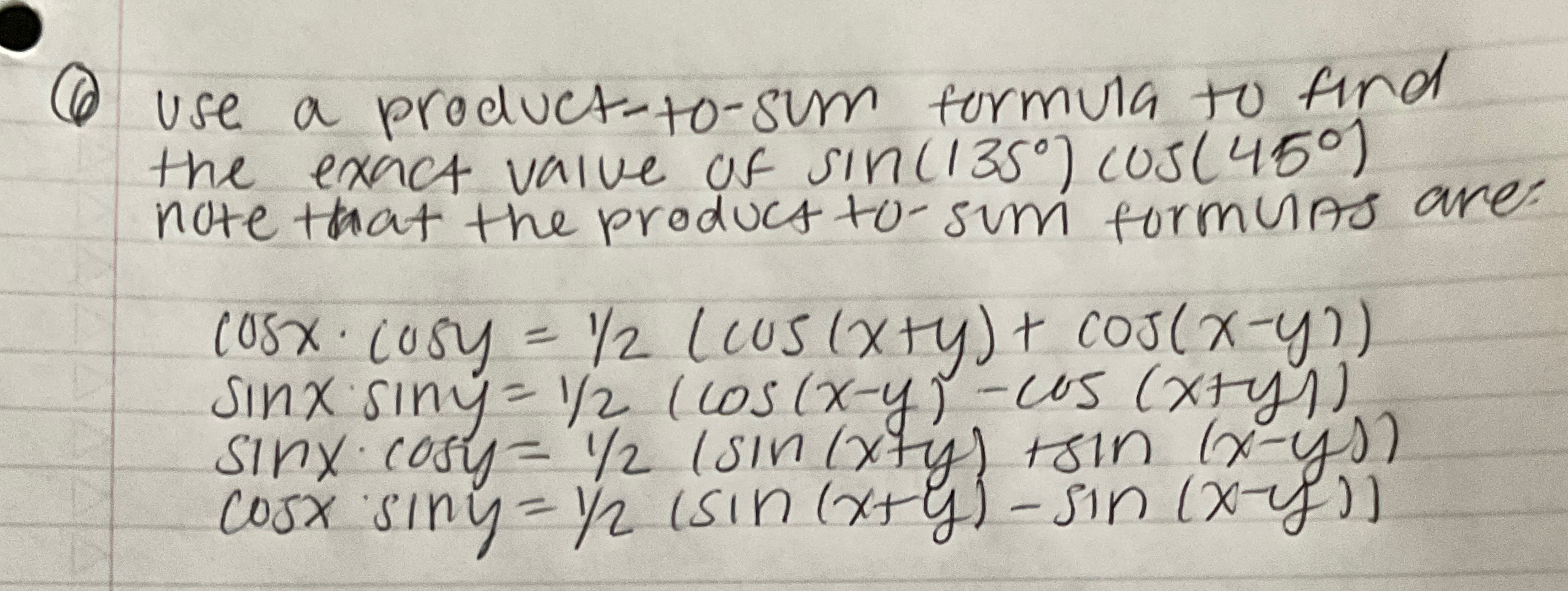 Solved (6) ﻿use a product-to-sim formula to find the exact | Chegg.com