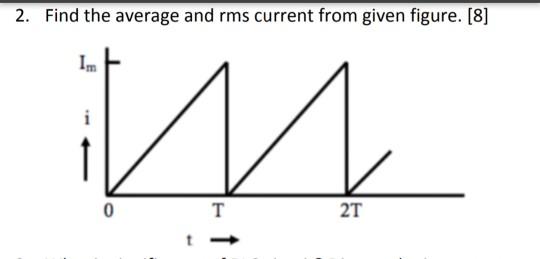 Solved 2. Find the average and rms current from given | Chegg.com