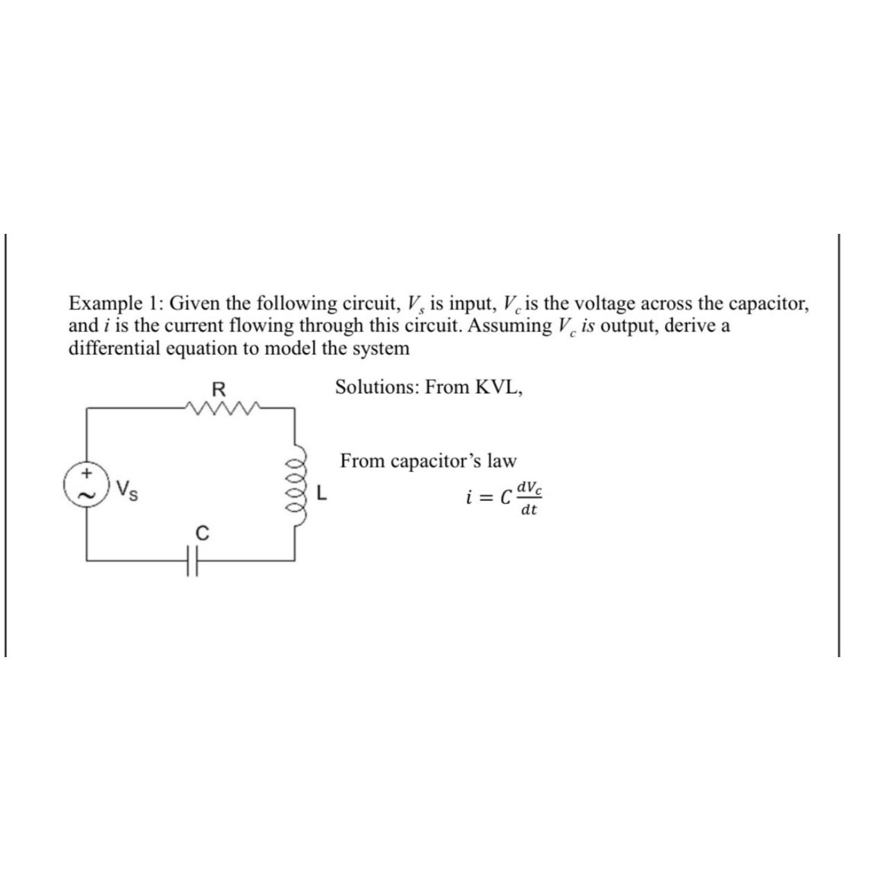 Solved Example 1 Given The Following Circuit Vs ﻿is Input 4604