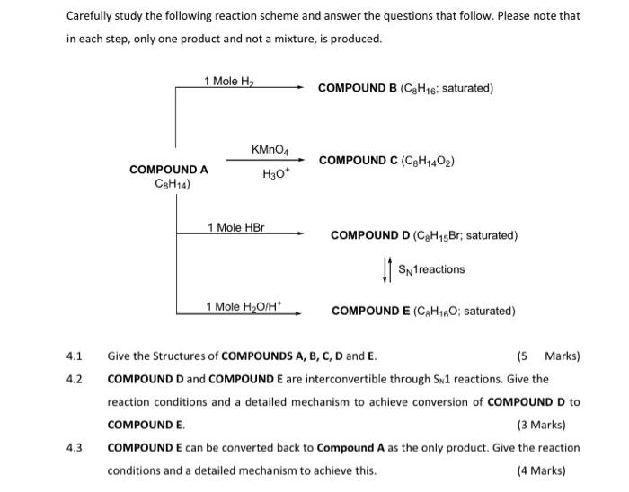 Solved Carefully study the following reaction scheme and | Chegg.com