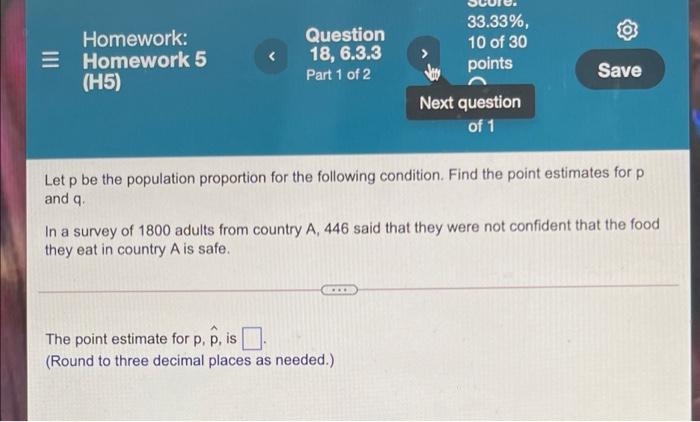 Solved Homework: Homework 5 (H5) Question 18, 6.3.3 Part 1 | Chegg.com