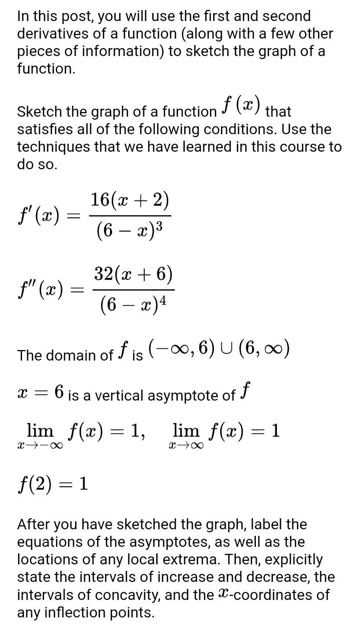 Solved In this post, you will use the first and second | Chegg.com