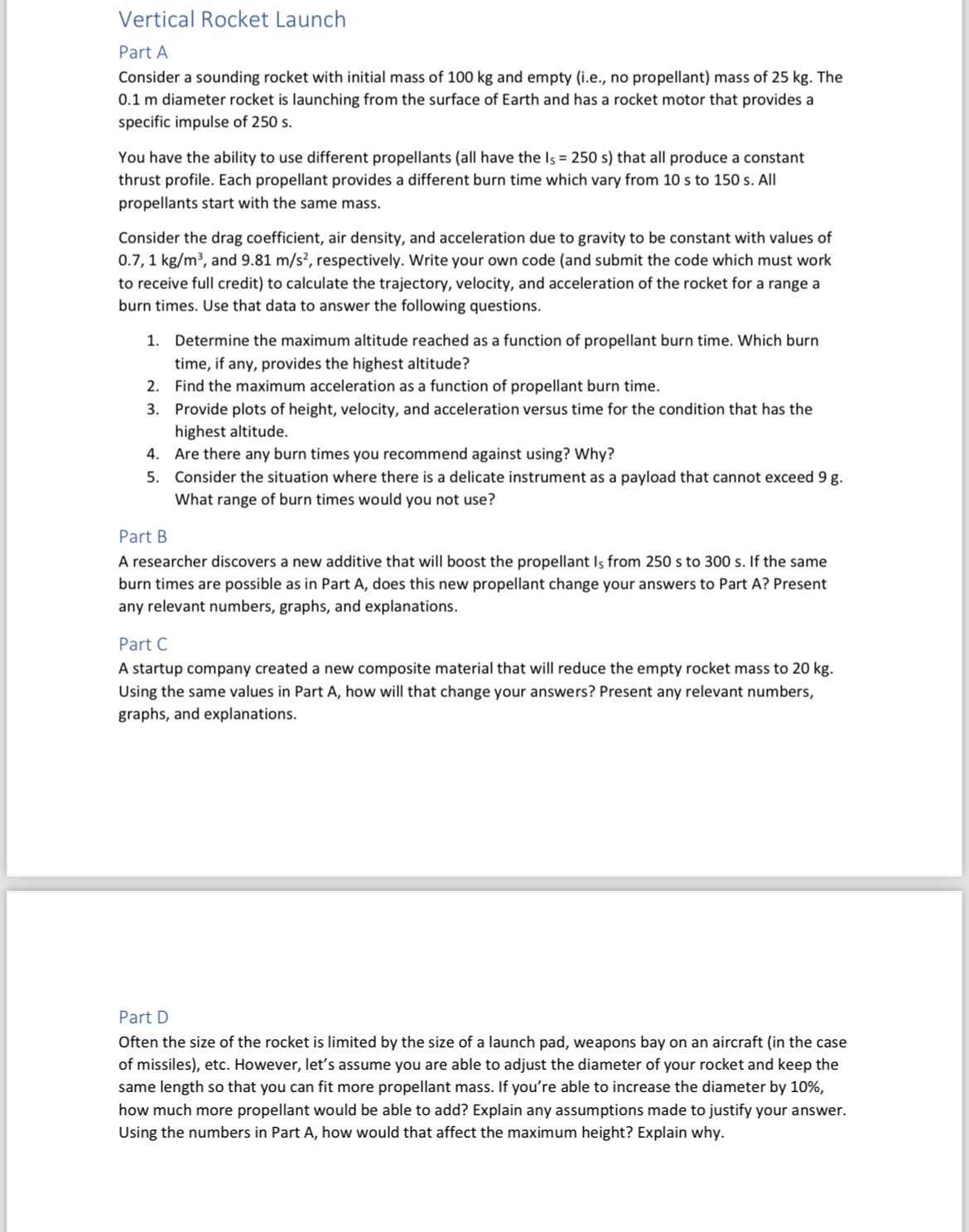 SOLVEVertical Rocket LaunchPart AConsider a sounding