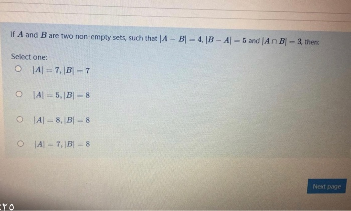 Solved If A And B Are Two Non-empty Sets, Such That A - B = | Chegg.com