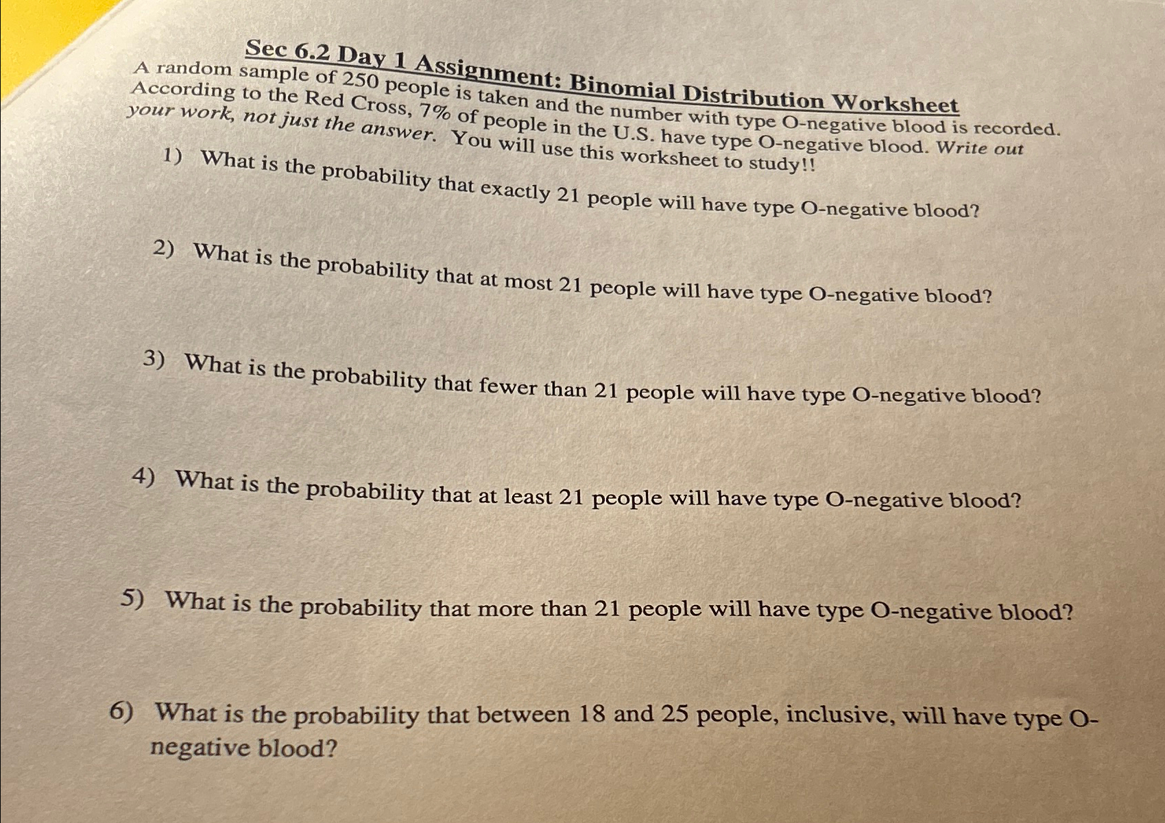 Binomial Distribution Worksheet 1 Answers Solved DEME Objective:
