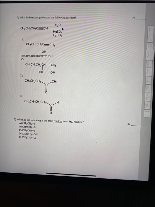 Solved 5) What is the major product of the following | Chegg.com