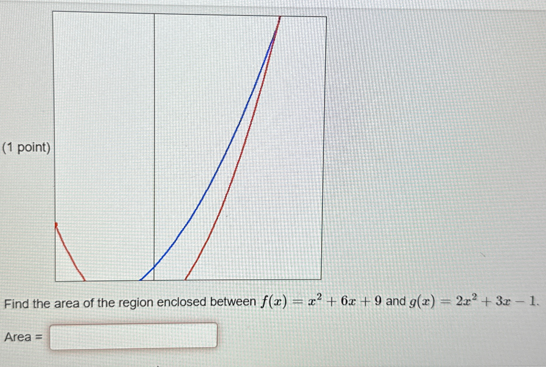 Solved Find the area of the region enclosed between | Chegg.com