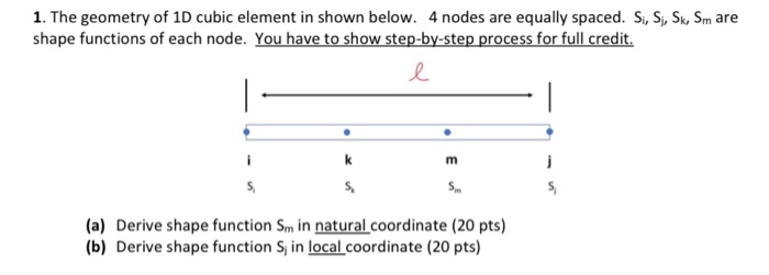 Solved 1. The geometry of 10 cubic element in shown below. 4 | Chegg.com
