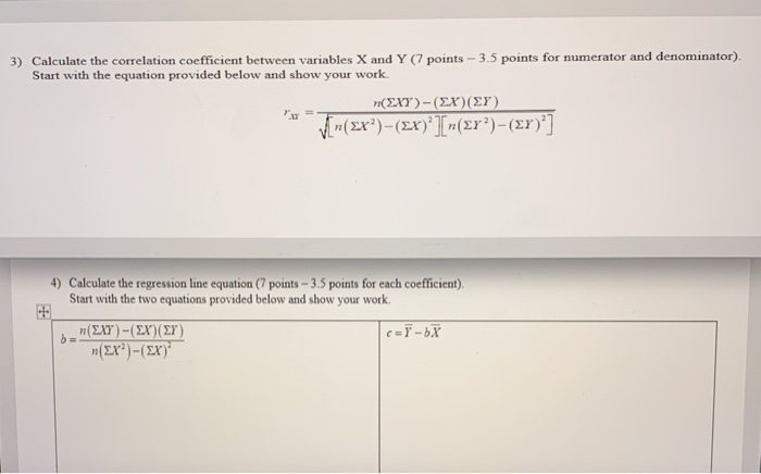 Solved 3) Calculate the correlation coefficient between | Chegg.com