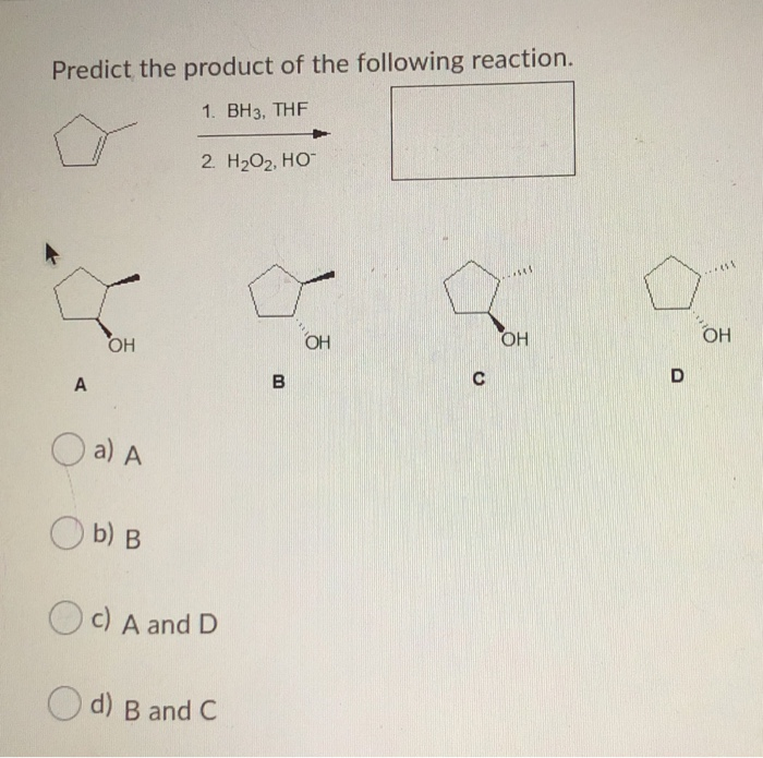 Solved Predict The Product Of The Following Reaction. 1. | Chegg.com