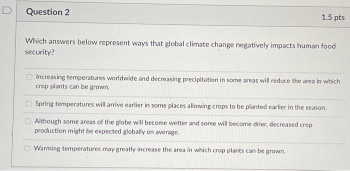 Solved D Question 2 1.5 pts Which answers below represent | Chegg.com