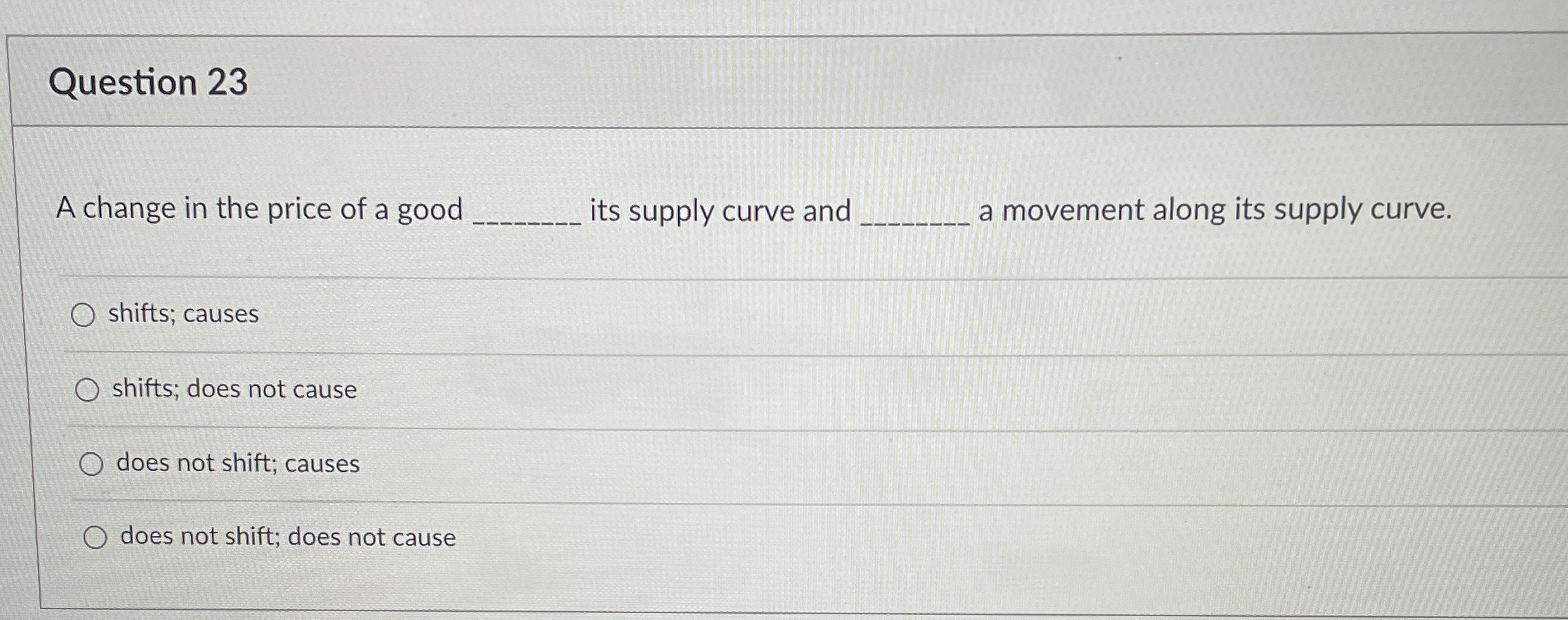 Solved Question 23A change in the price of a good ﻿its | Chegg.com