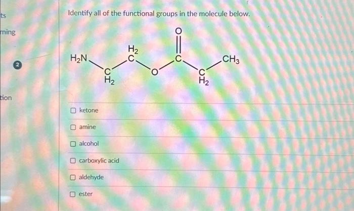 Solved Identify all of the functional groups in the molecule | Chegg.com