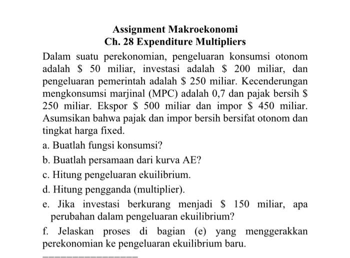 contoh assignment makroekonomi