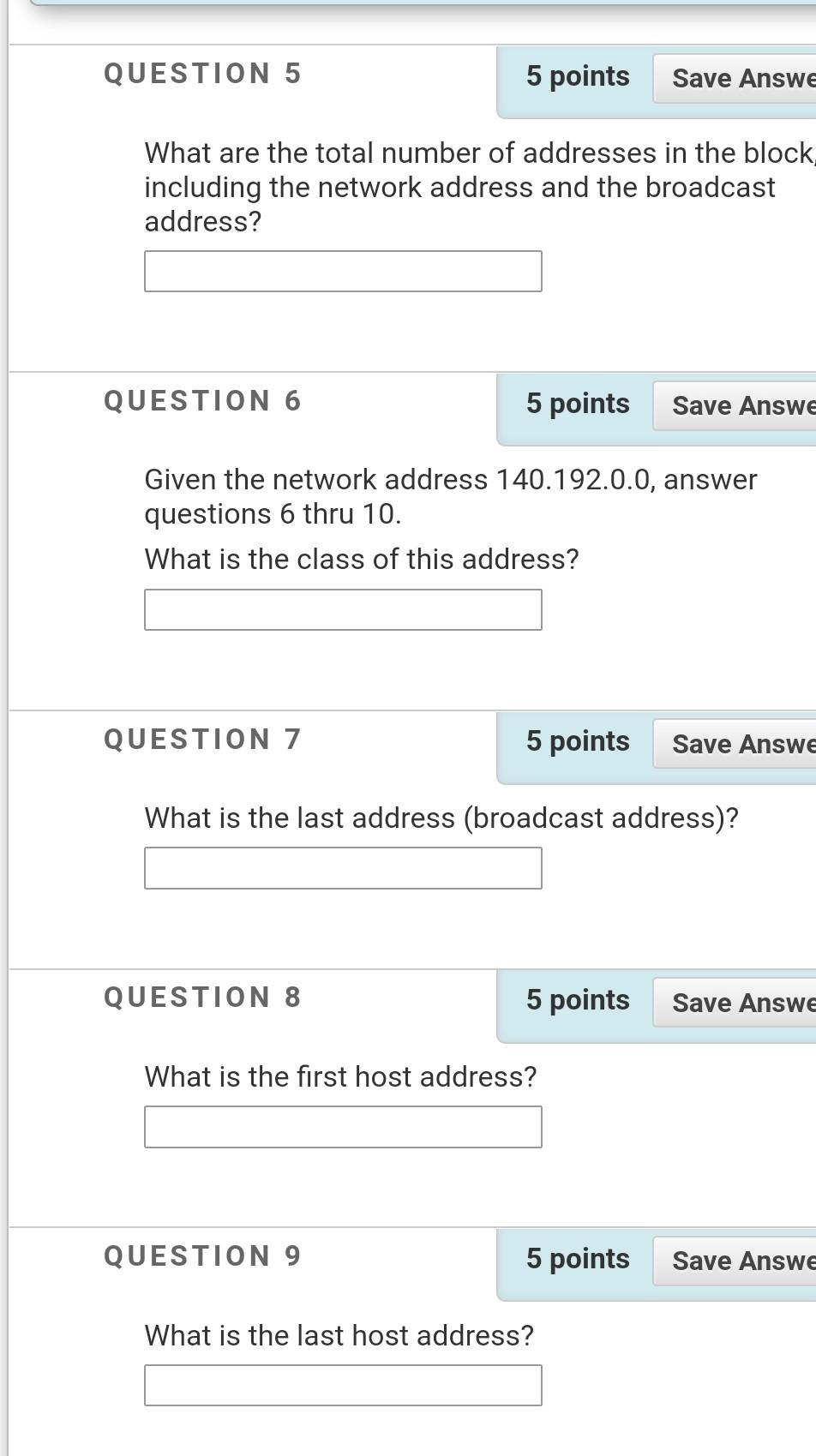 Solved QUESTION 5 5 points Save Answe What are the total | Chegg.com