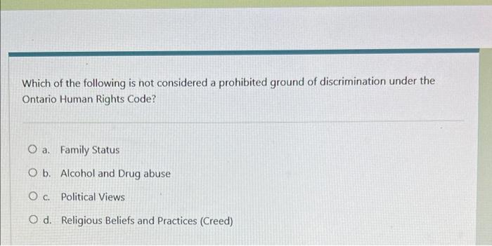 Solved Which of the following is not considered a prohibited | Chegg.com