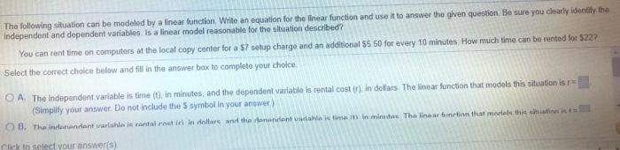 Solved The following situation can be modeled by a linear | Chegg.com