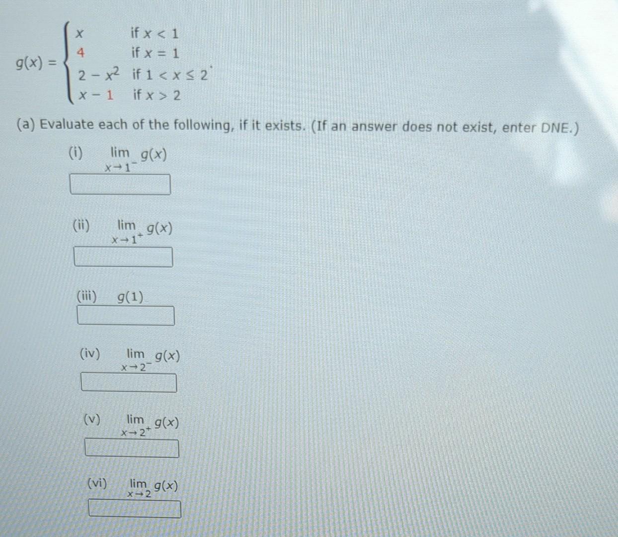 Solved Gx⎩⎨⎧x42−x2x−1 If X 2213