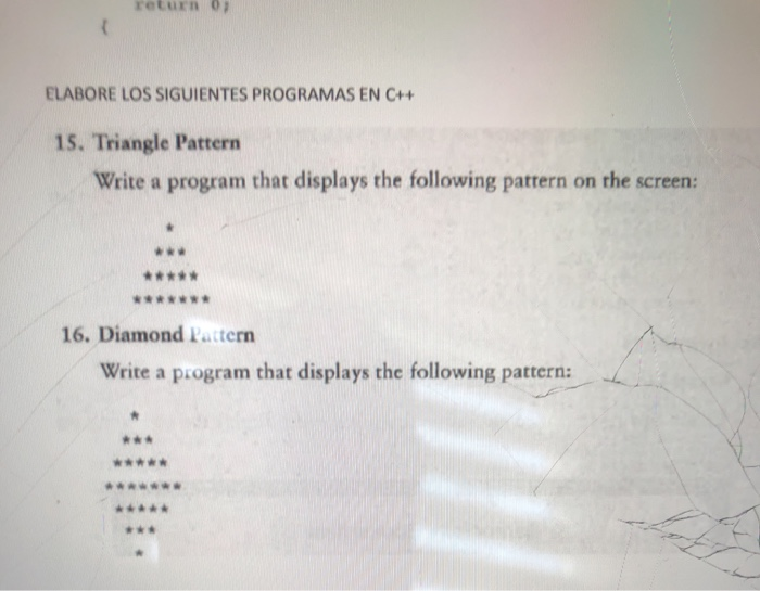 Solved return 07 ELABORE LOS SIGUIENTES PROGRAMAS EN C++ 15. | Chegg.com