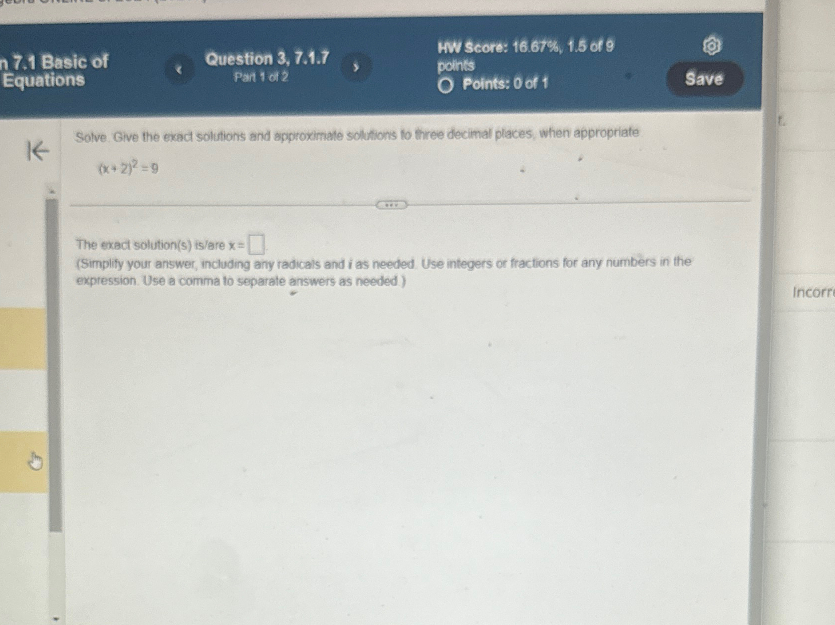 Solved 17.1 ﻿Basic ofQuestion 3, 7.1.7HW Score: 16.67%,1.5 | Chegg.com