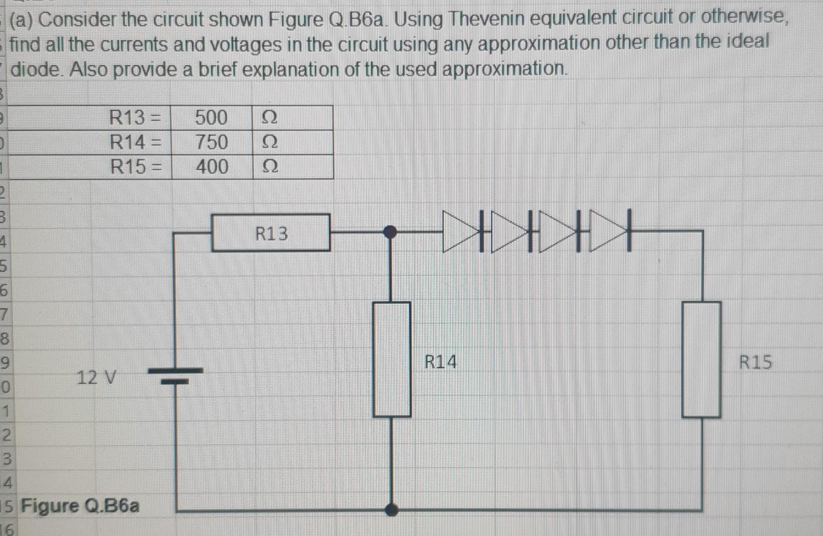 Solved a Consider the circuit shown Figure Q.B6a. Using Chegg