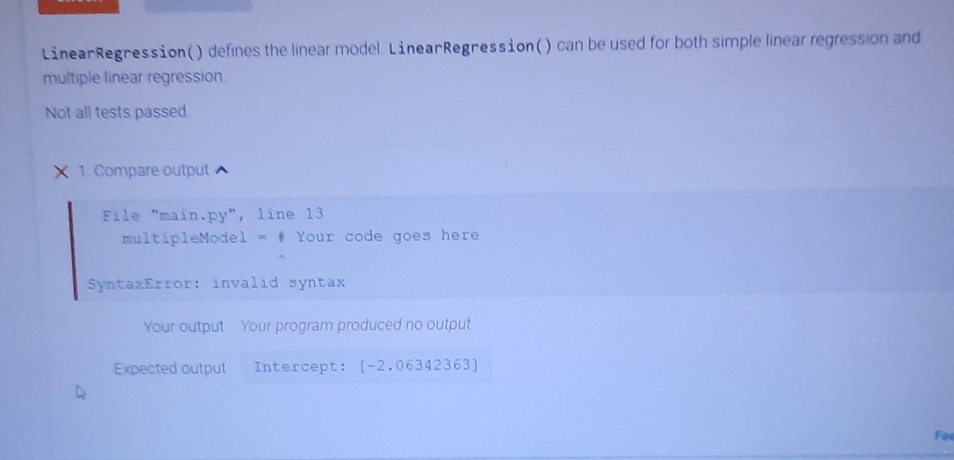 Solved CHALLENGE ACTIVITY 7.4.2: Multiple linear regression | Chegg.com