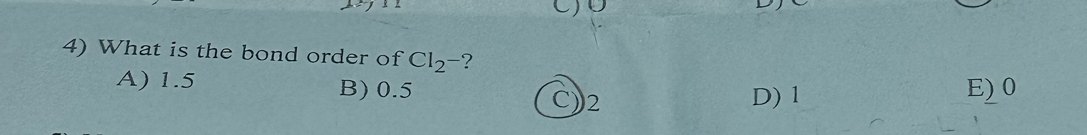 Solved What is the bond order of | Chegg.com