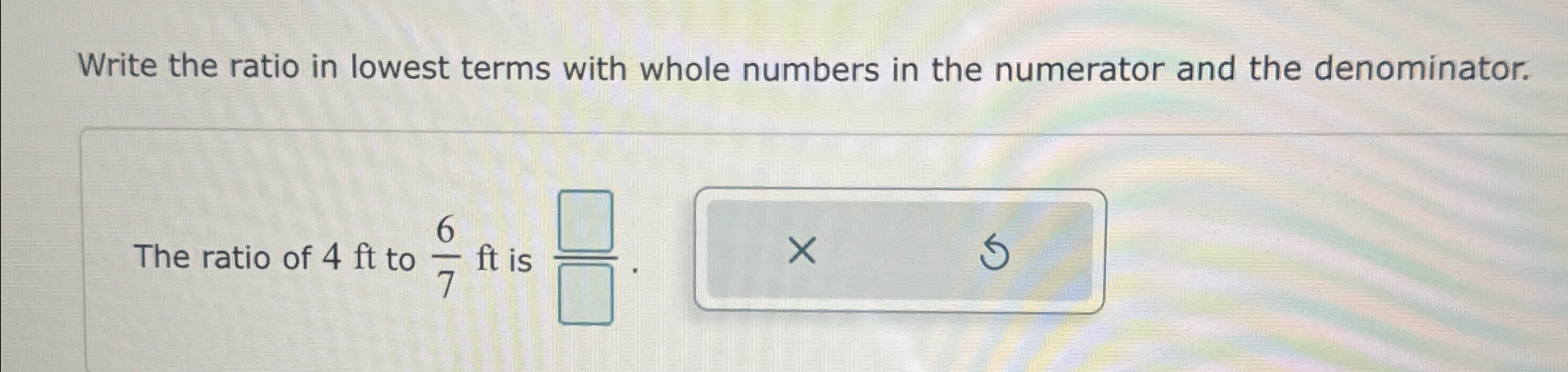 Solved Write the ratio in lowest terms with whole numbers in | Chegg.com