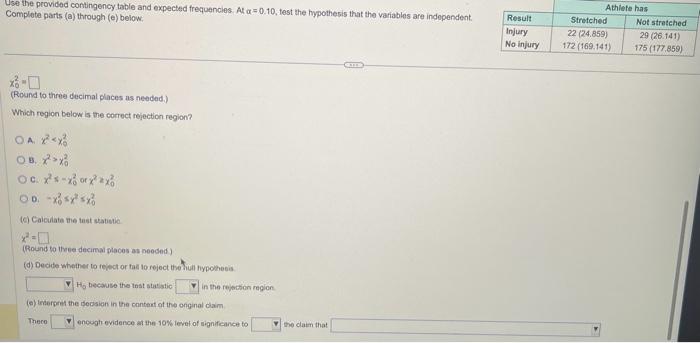 Solved Use the provided contingency table and expected | Chegg.com