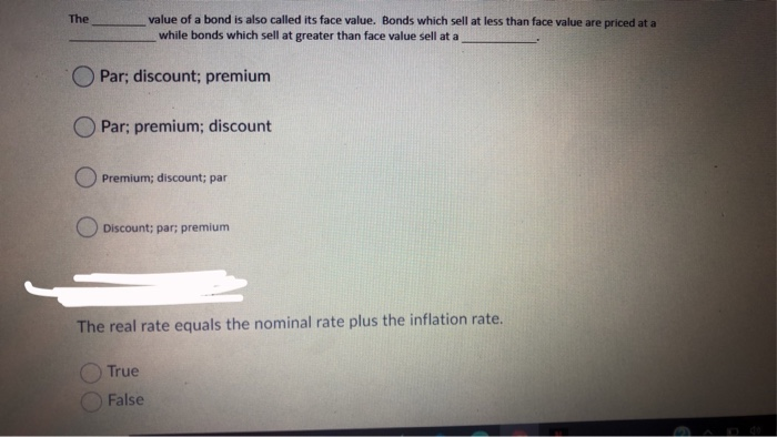 what is face value in terms of bonds