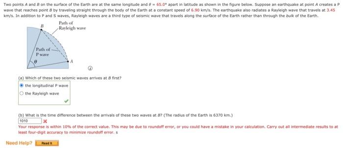 Solved Two points A and B on the surface of the Earth are at | Chegg.com