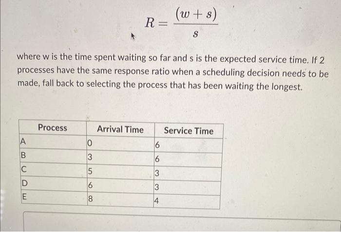 Solved The following table represents a set of 5 processes, | Chegg.com