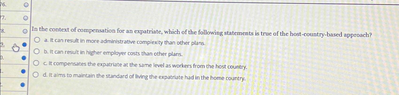 in the context of compensation for international assignments