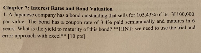 Solved Chapter 7: Interest Rates And Bond Valuation 1. A | Chegg.com