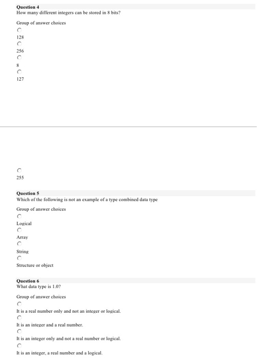 Solved Question 4 How many different integers can be stored | Chegg.com