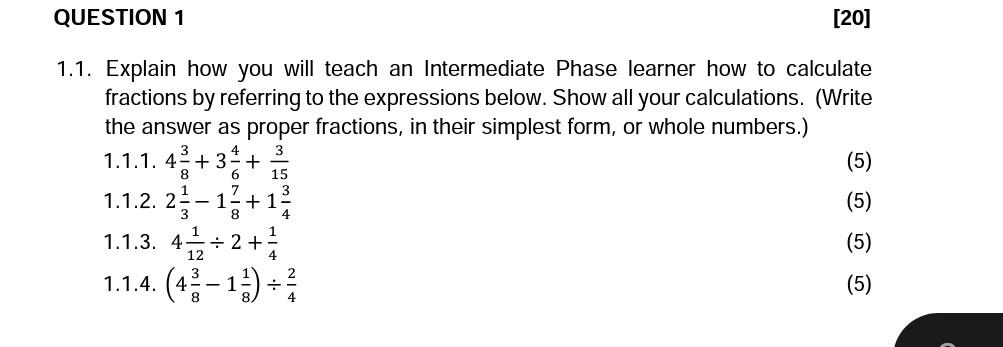 Solved 1.1. Explain how you will teach an Intermediate Phase | Chegg.com