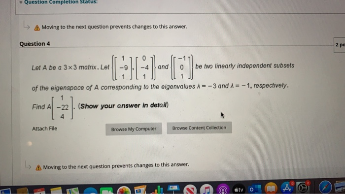 Solved Question Completion Status: Moving to the next | Chegg.com