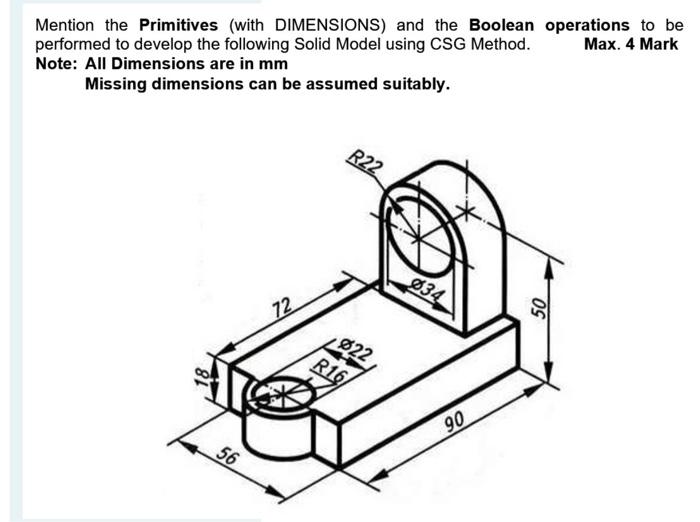 Solved Mention the Primitives (with DIMENSIONS) and the | Chegg.com