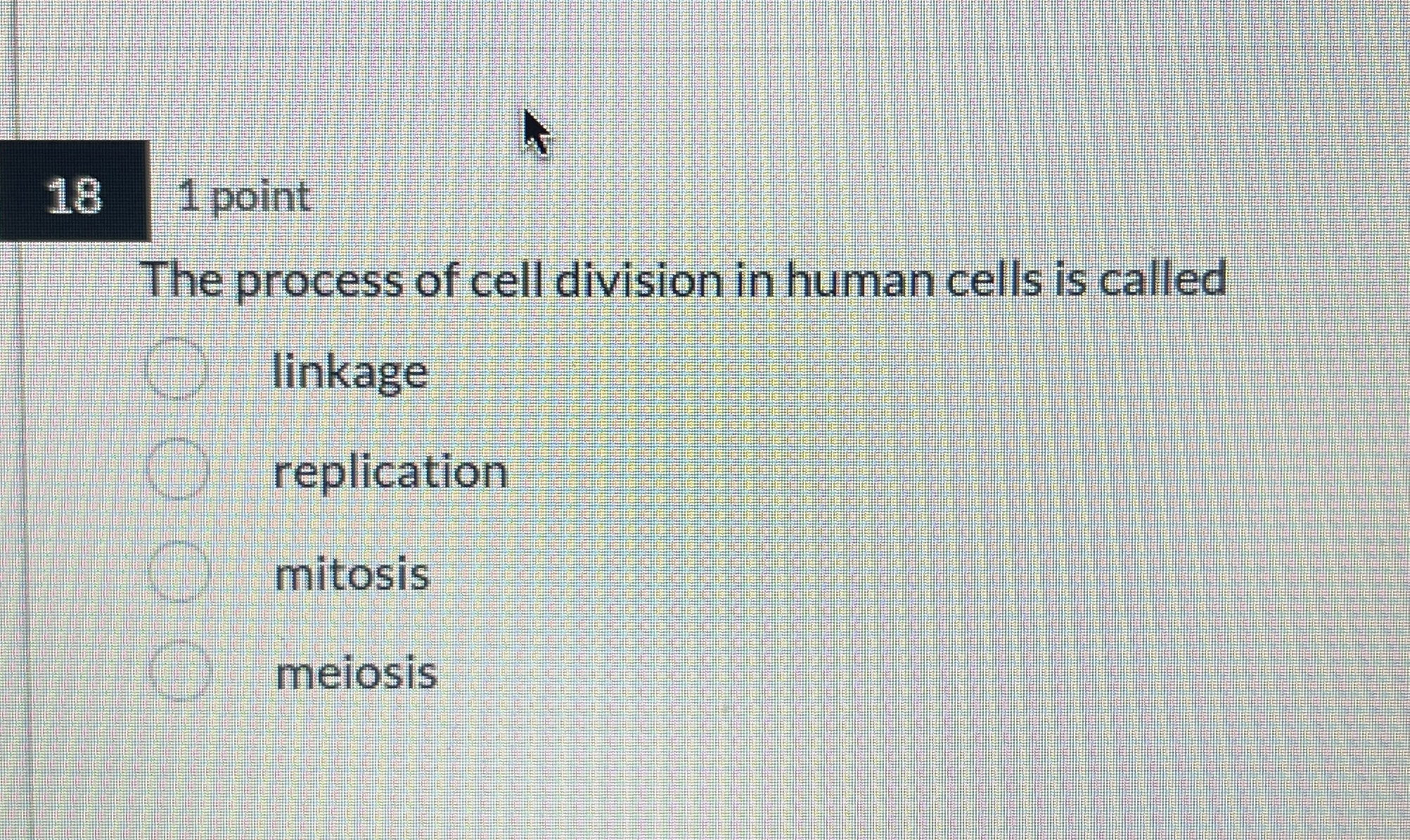Solved 181 ﻿pointThe process of cell division in human cells | Chegg.com