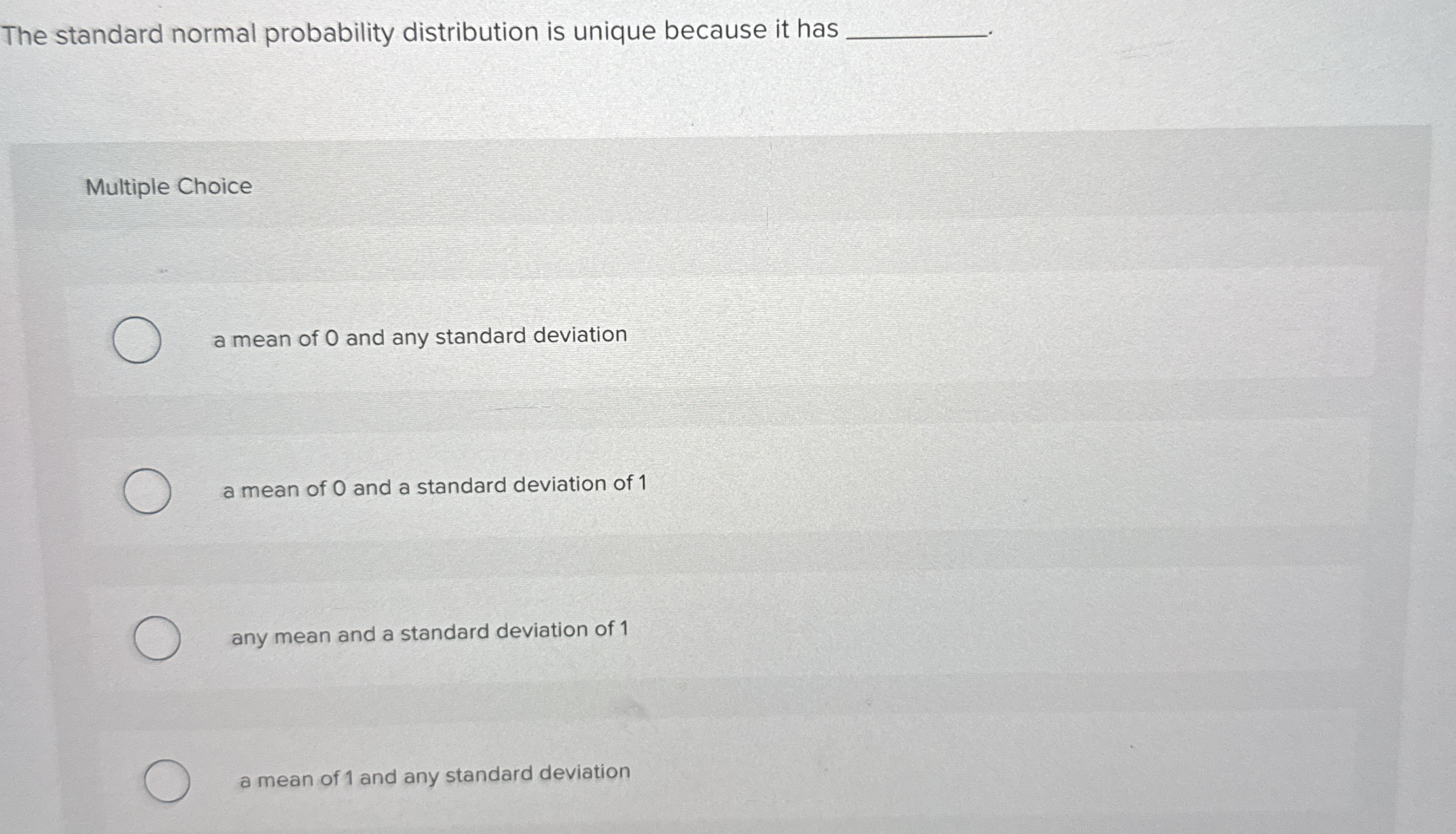  solved the standard normal probability distribution is un