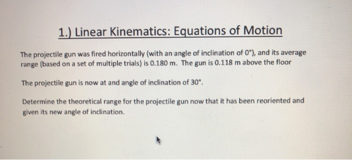 Machine Gun Math Equation Solved 1.) Linear Kinematics: Equations of Motion The | Chegg.com