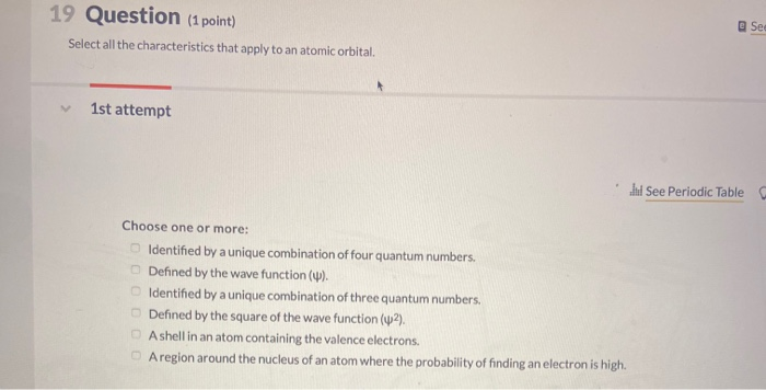 Solved 19 Question (1 point) Select all the characteristics | Chegg.com