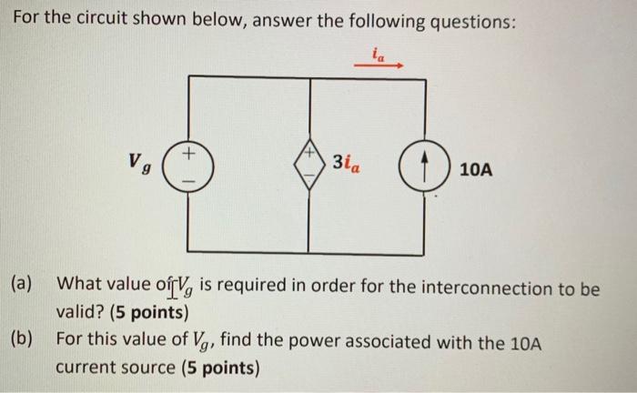 Solved For The Circuit Shown Below, Answer The Following | Chegg.com