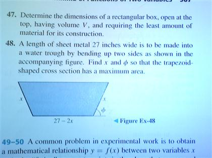 Solved Determine the dimensions of a rectangular box, open | Chegg.com